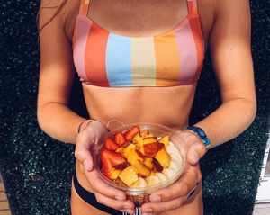 Acai bowls are better in bathing suits 😋 at Island Smoothie Cafe in Corolla