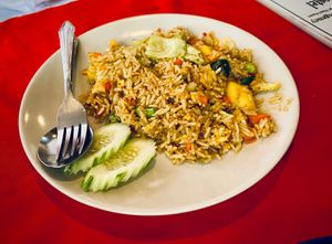 Vegetable fried rice at P & T Hostel in Koh Samui