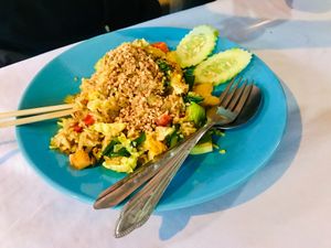 Vegetarian fried rice at P & T Hostel in Koh Samui