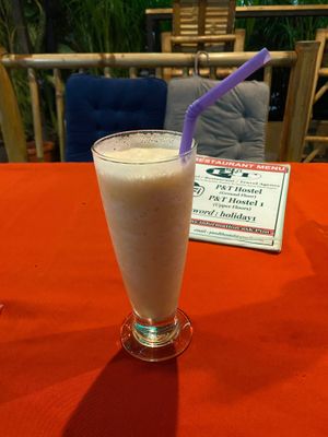 coconut shake at P & T Hostel in Koh Samui