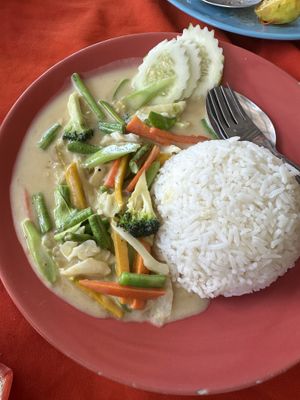 stir fried curry. loved it  at P & T Hostel in Koh Samui