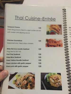 Menu at P & T Hostel in Koh Samui