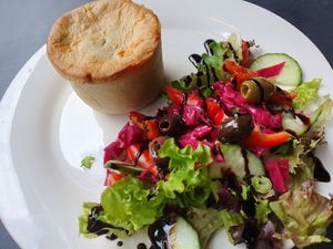 Pie, salad and happiness at Greens Vegan in Cardiff
