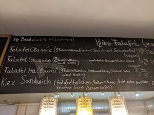 Menu 2 of Kiez Falafel. at Kiez Falafel in Berlin
