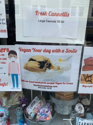 Vegan ice cream offered :)) at Mystic Sweets in Mystic