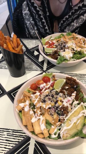 Quinoa taco bowls and sweet potato fries  at By Chloe - Oxford Circus in London
