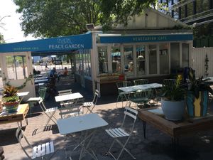 Peace Garden, view from outside at Peace Garden Cafe in New York City