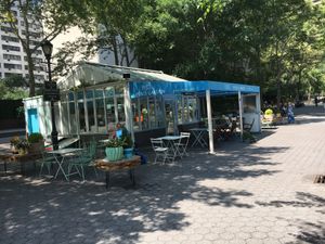 Peace Garden, view from outside at Peace Garden Cafe in New York City