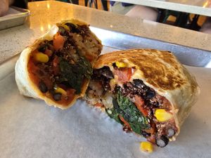 Vegan garage burrito at Moab Garage Co. in Moab