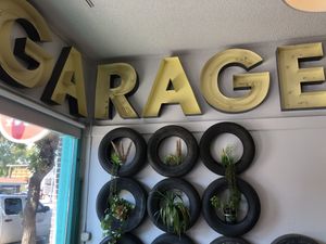 Fun decor from the old garage days at Moab Garage Co. in Moab