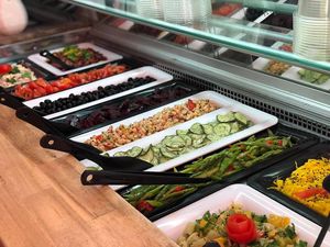 salad buffet at LeichtSinn Vitalbistro in Salzburg