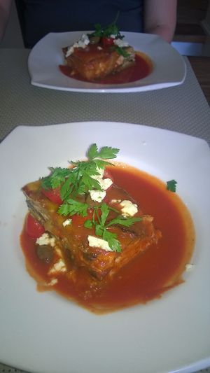 moussaka at LeichtSinn Vitalbistro in Salzburg