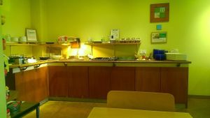 Buffet set up at Greens Vegetarian Dishes in Osaka