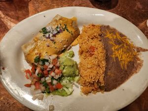 Vegan chimichanga meal at El Sarape in Olympia