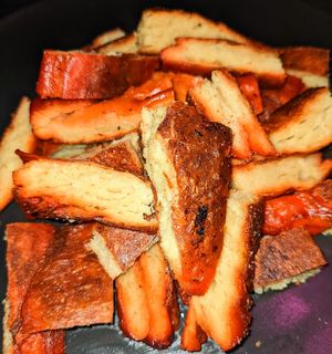 Vincent vegetarian branded mock duck. at Vincent's Marketplace in Fitzroy