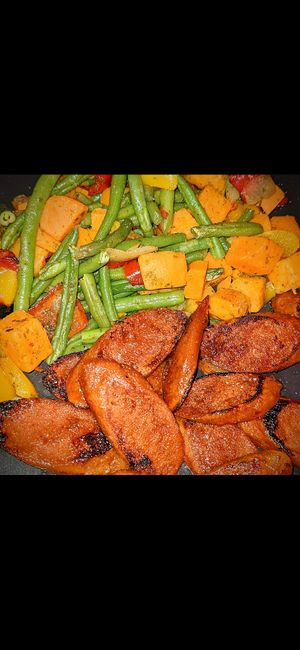 Vincent branded charcoal sausage at Vincent's Marketplace in Fitzroy