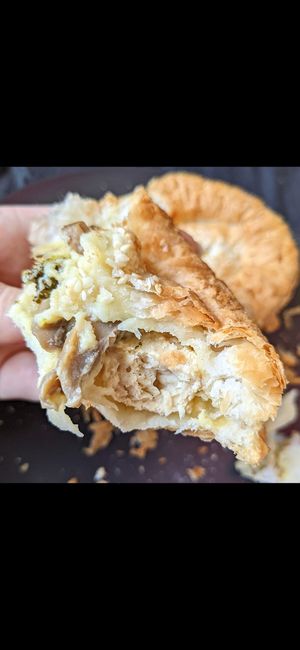 Cheesy chicken pie at Vincent's Marketplace in Fitzroy