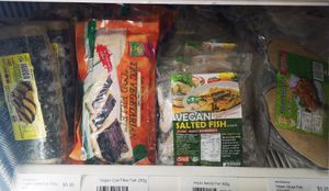 Vegan Cod Fillets and Saltfish at Vincent's Marketplace in Fitzroy