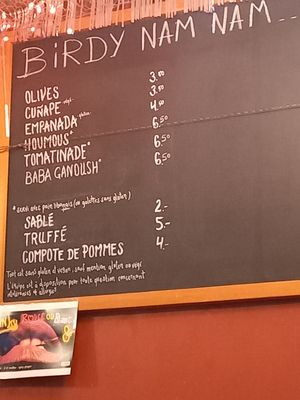 The menu at Le Phare Cafe in Geneva