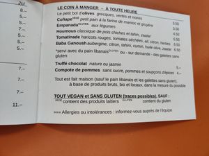 Menu pour manger at Le Phare Cafe in Geneva