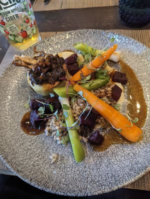 Baked hen in the woods at Penny Blue  in Carlisle