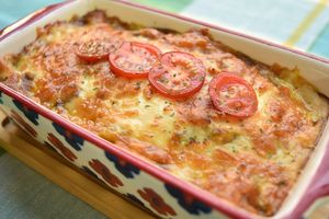 Vegan Keema curry gratin at 3 te Cafe in Osaka