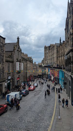 View from the terrace at Scott's Kitchen in Edinburgh