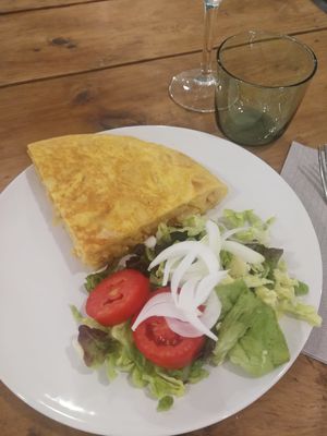 Spanish omelette with patato, egg and onion.  at Divi in Mallorca