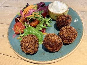 Banana blossom Croquettes  at Chiquito in Aberdeen