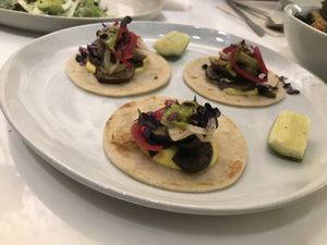 Portobello tacos at The Local Beet in Abu Fatira