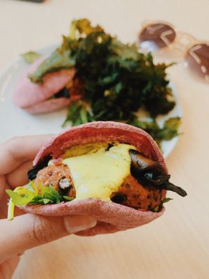 sweet potato falafel  at The Local Beet in Abu Fatira