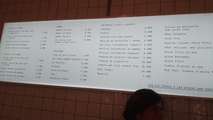 Menu in Catalan at Asian Ways in Barcelona