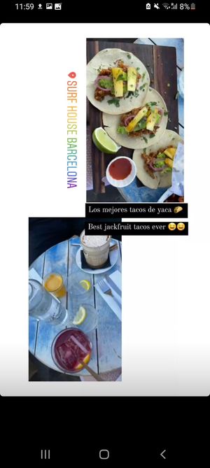 Jackfruit tacos/taco de yacas #Veganuary at Surf House in Barcelona