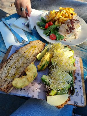 Avacado toast option at Surf House in Barcelona