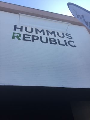 Sign at Hummus Republic in Burbank