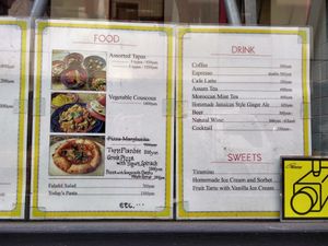 Menu at Tabela at the Uplink Cinema in Tokyo