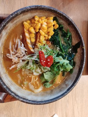 Tan tan vegan ramen at Miska Ramen Bar in Prague