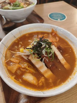 Kimchi ramen. Tofu wasn't mentioned on the list of ingredients and it was a nice surprise at Miska Ramen Bar in Prague