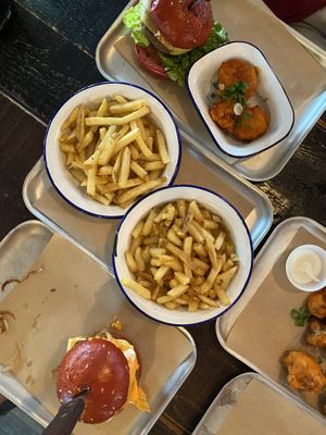 Fries and burgers at BrewDog in West London