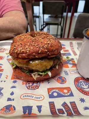 Vegan burger  at BrewDog in West London