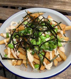 fries with mayo and nori strips at Umamitu by Papuvege in Lodz