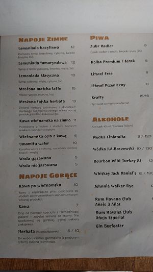 Menu at Umamitu by Papuvege in Lodz