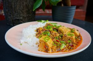 Mapo Tofu at Umamitu by Papuvege in Lodz