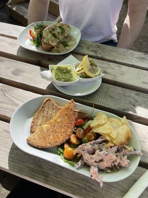Vegan cheese toastie on gluten free bread, garlic mushrooms on toast & smashed avocado 🌱  at Secret Garden Cafe in Clitheroe