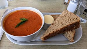 Tomato & basil soup at Secret Garden Cafe in Clitheroe