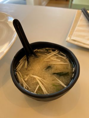 Delicious miso soup! 🍜   at Ohana Sushi Vegan in Montreal