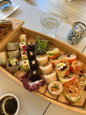 The sushi boat!   at Ohana Sushi Vegan in Montreal