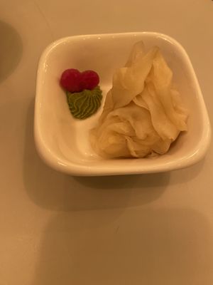Wasabi and ginger  at Ohana Sushi Vegan in Montreal