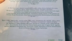 Vegan BBQ Burito menu at Oliva in Makarska