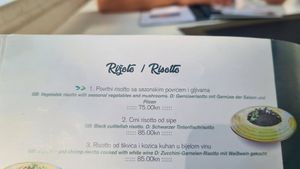 Vegan risotto menu at Oliva in Makarska